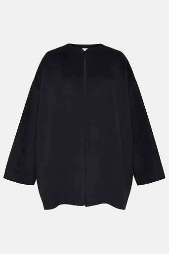 Свободное кашемировое полупальто, черное