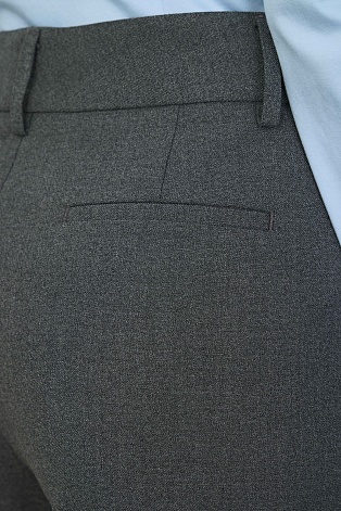 Зауженные брюки, серый меланж