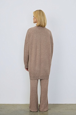 Длинный кардиган с кашемиром, светло-коричневый