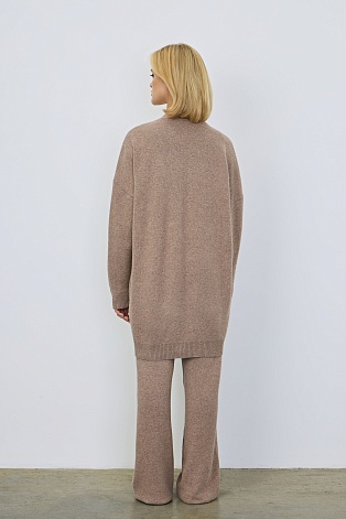 Длинный кардиган с кашемиром, светло-коричневый