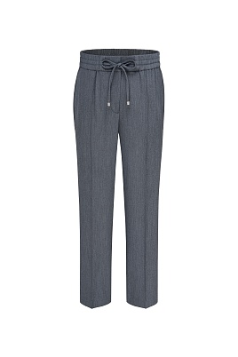 Зауженные брюки на кулиске, цвет серый