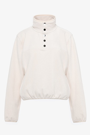 Флисовая олимпийка на кнопках, молочная