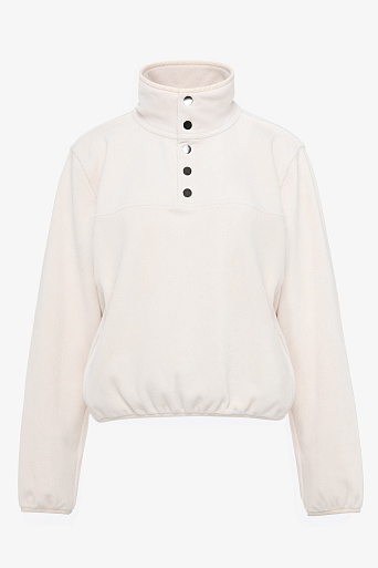 Флисовая олимпийка на кнопках, молочная