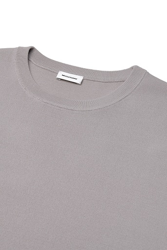 Трикотажный топ с коротким рукавом, серо-сиреневый