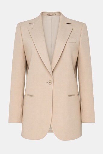 Удлиненный жакет на одной пуговице, бежевый MILA