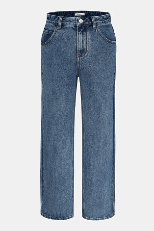 Прямые джинсы, темно-голубые