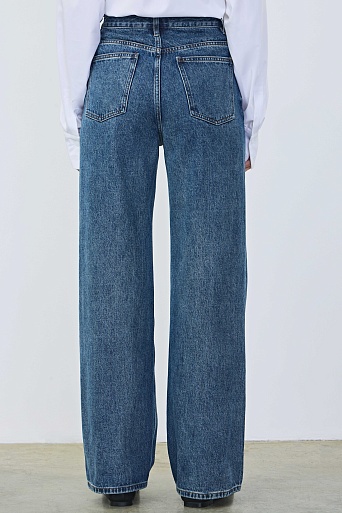 Прямые джинсы, темно-голубые