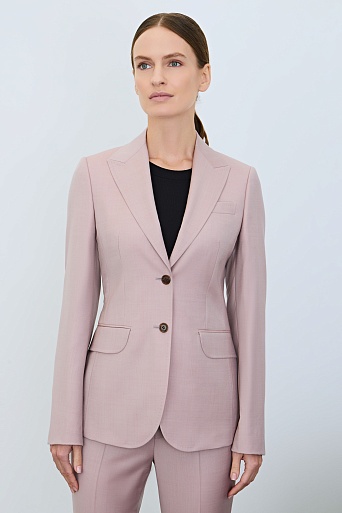 Приталенный жакет из шерсти, пудровый AGATHA