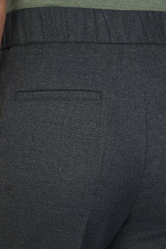Зауженные брюки на кулиске, серый меланж