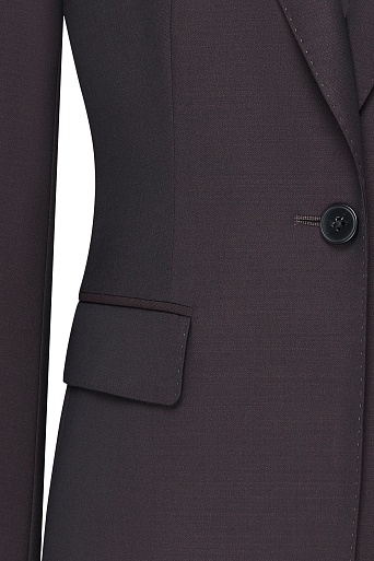 Приталенный жакет из шерсти, темный шоколад