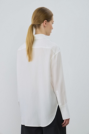 Свободная рубашка из лиоцелла, молочная