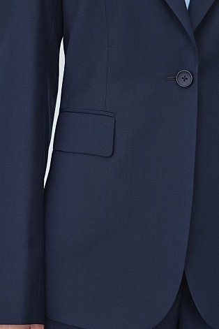 Костюмный жакет на одной пуговице, темно-синий KARLA