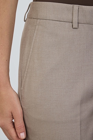 Зауженные брюки со стрелками, цвет бежевый EMMY