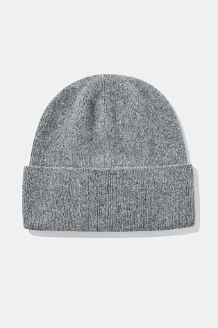 Шапка с отворотом с ангорой, серая
