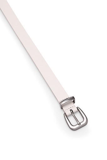 Кожаный ремень, молочный