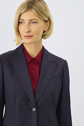 Костюмный пиджак из 100% шерсти, баклажановый AGATHA