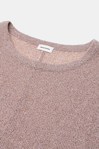 Трикотажный топ из букле, бежевый