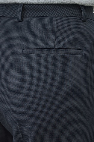 Зауженные костюмные брюки из шерсти в мелкую клетку, темно-серые ANNIKA