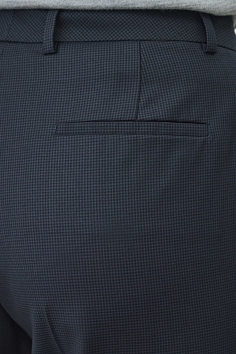 Зауженные костюмные брюки из шерсти в мелкую клетку, темно-серые ANNIKA