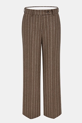 Прямые свободные брюки в полоску, коричневые ELEANOR