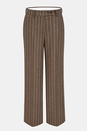 Прямые свободные брюки в полоску, коричневые ELEANOR