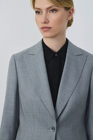 Удлиненный жакет на одной пуговице, серый FLORENCE