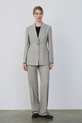 Прямые костюмные брюки, серо-бежевые MARIA