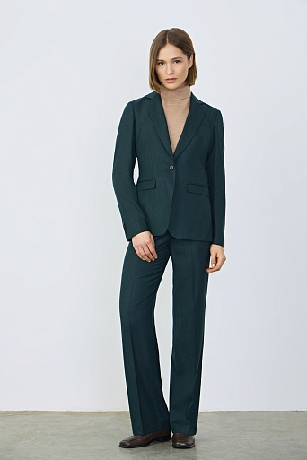 Костюмные брюки со стрелками, сине-зеленые