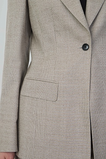 Удлиненный жакет на одной пуговице, серо-бежевый FLORENCE