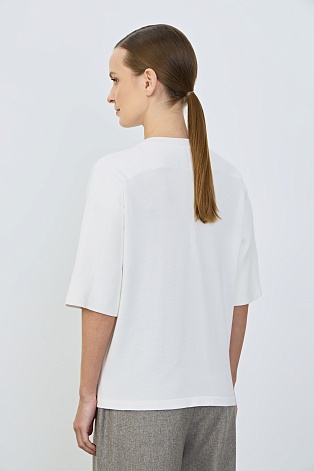 Трикотажная футболка оверсайз, белая