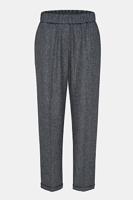 Зауженные брюки-джоггеры, темно-серые меланж