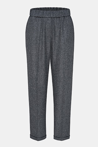 Зауженные брюки-джоггеры, темно-серые меланж