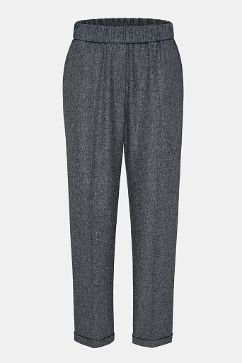 Зауженные брюки-джоггеры, темно-серые меланж