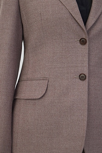Приталенный костюмный жакет из шерсти, серо-коричневый