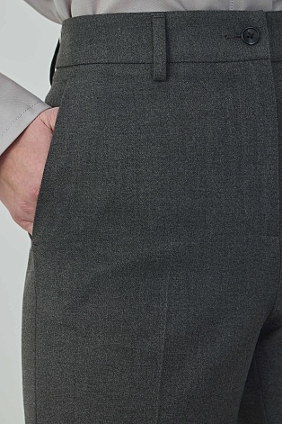 Брюки прямого силуэта, серый меланж 