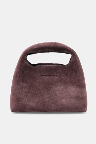 Замшевая сумка на цепочке, кофейная