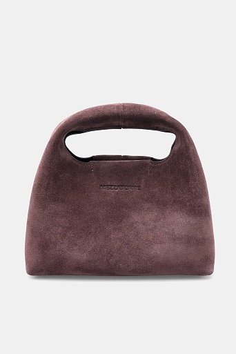 Замшевая сумка на цепочке, кофейная