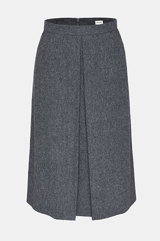 Юбка со складкой, серая