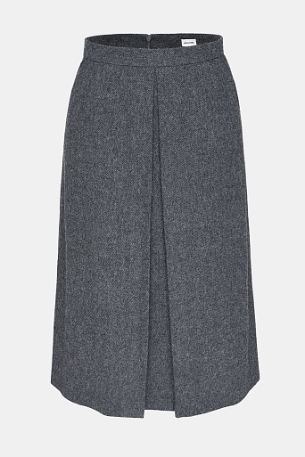 Юбка со складкой, серая