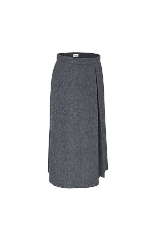 Юбка со складкой, серая