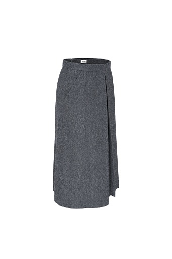 Юбка со складкой, серая