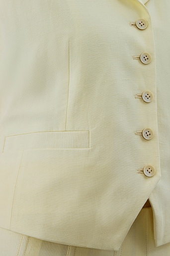 Жилет на пуговицах из тенселя и льна, сливочный Lilly