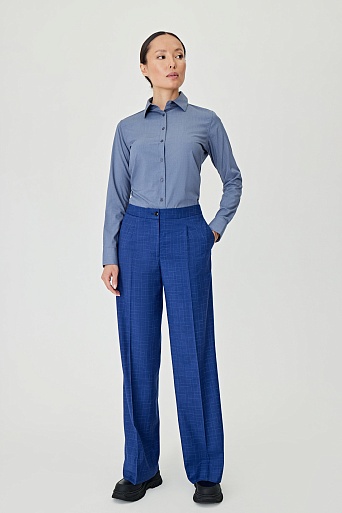 Ярко-синие широкие брюки со стрелками