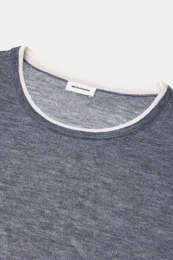 Двойной трикотажный топ, серо-белый