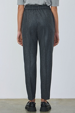 Зауженные брюки-джоггеры, темно-серые меланж