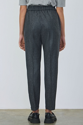 Зауженные брюки-джоггеры, темно-серые меланж