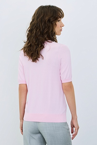 Трикотажная футболка из тенселя, нежно-розовая