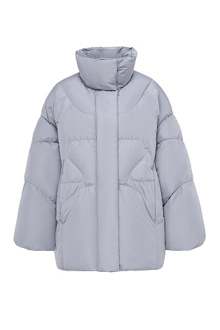 Пуховик оверсайз, цвет серый