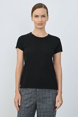 Трикотажный топ из букле, черный