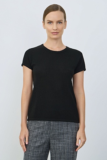 Трикотажный топ из букле, черный